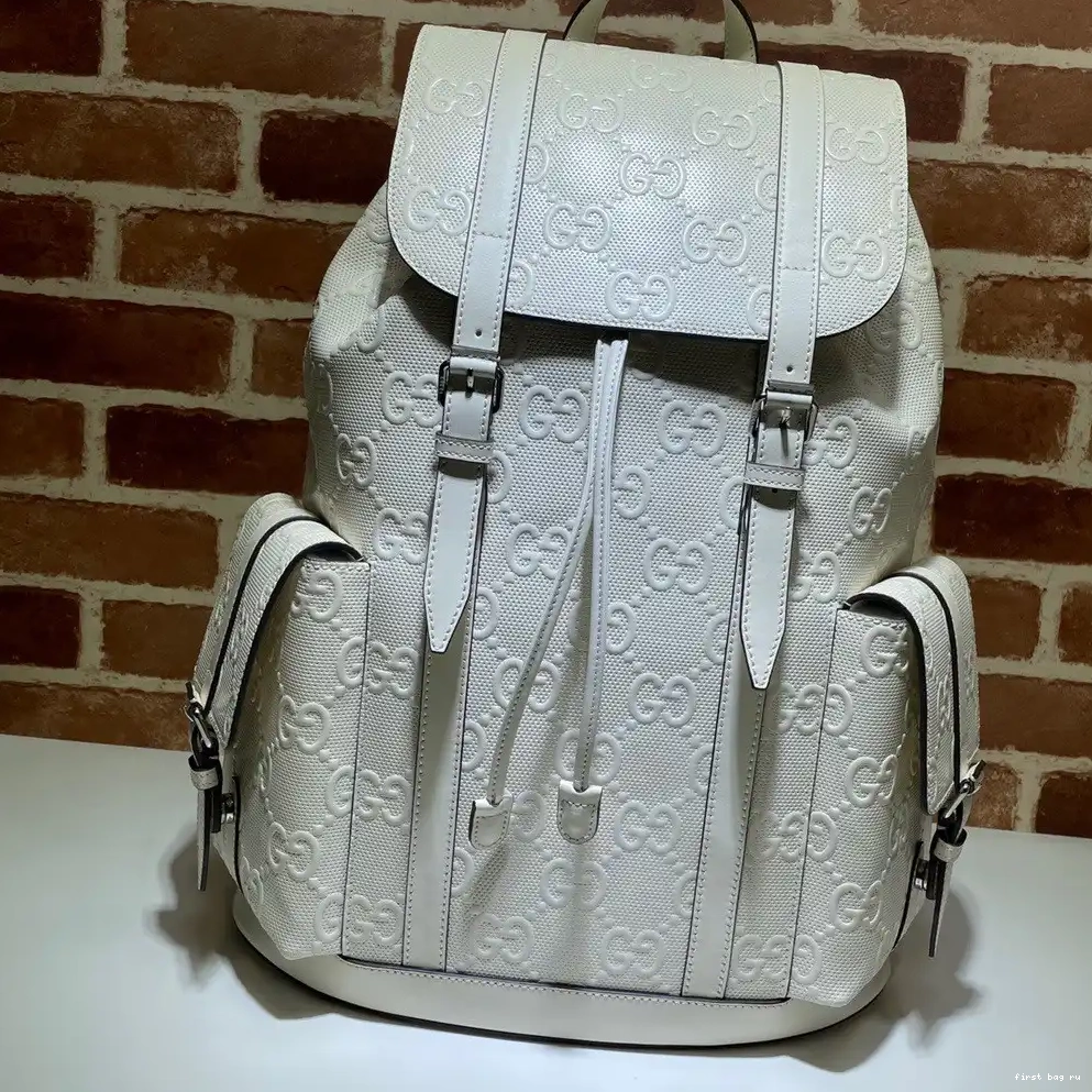 First bag ru GUCCI embossed GG backpack 0527